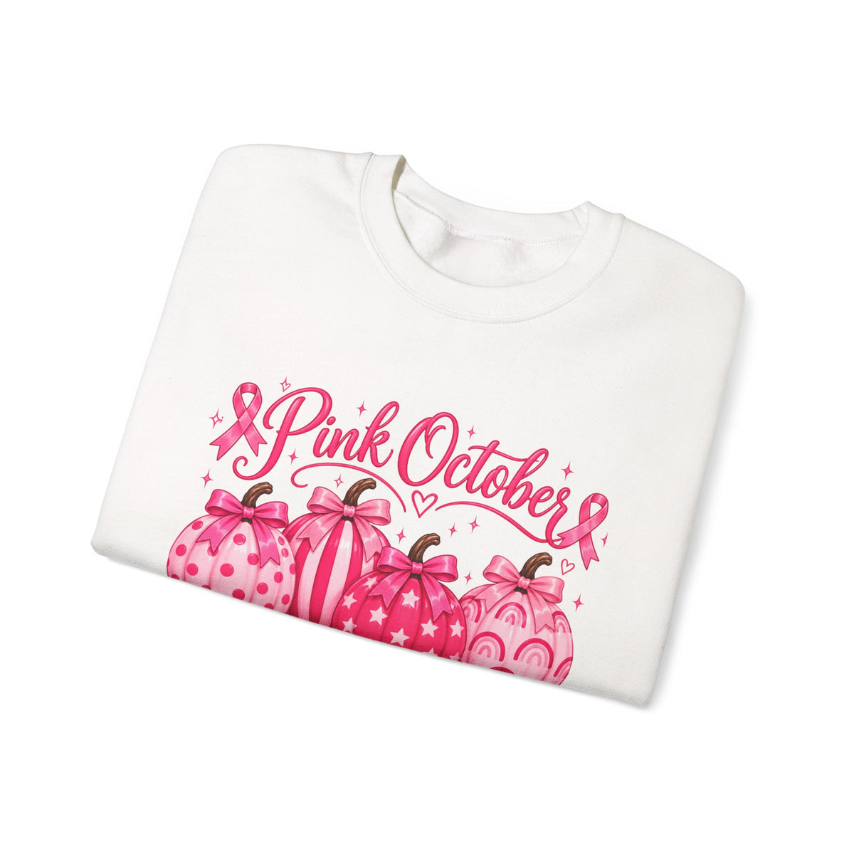 Pink October Pumpkin Sweatshirt — Breast Cancer Awareness Crewneck