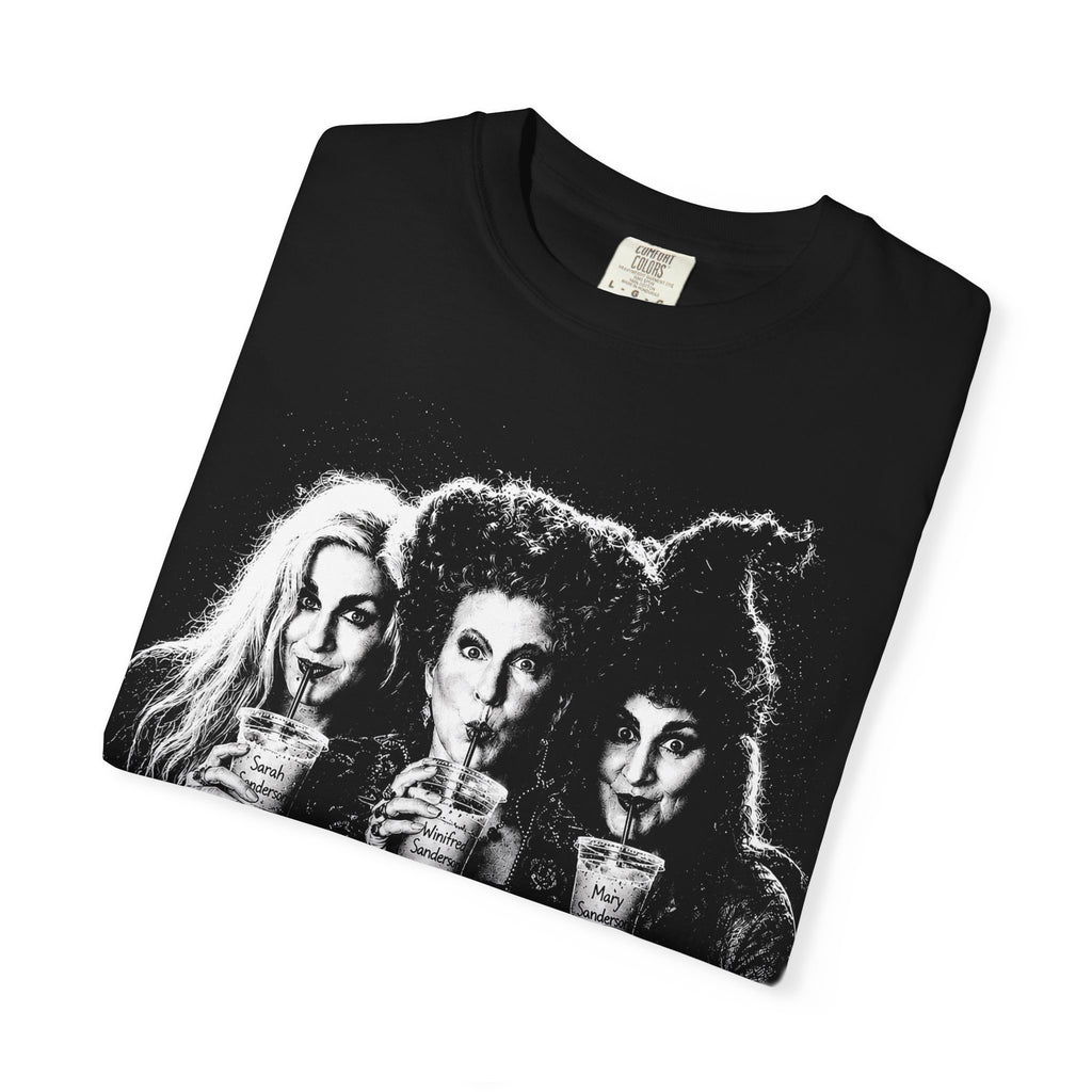 Witches Night Out T-Shirt — Retro Trio Sipping Potion Graphic Tee