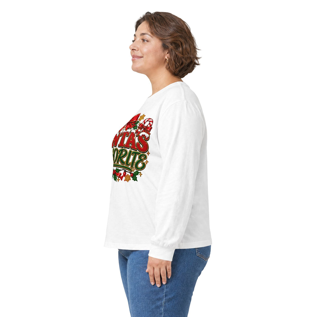 Santa's Favorite Long Sleeve Tee — Festive Christmas Holiday Shirt