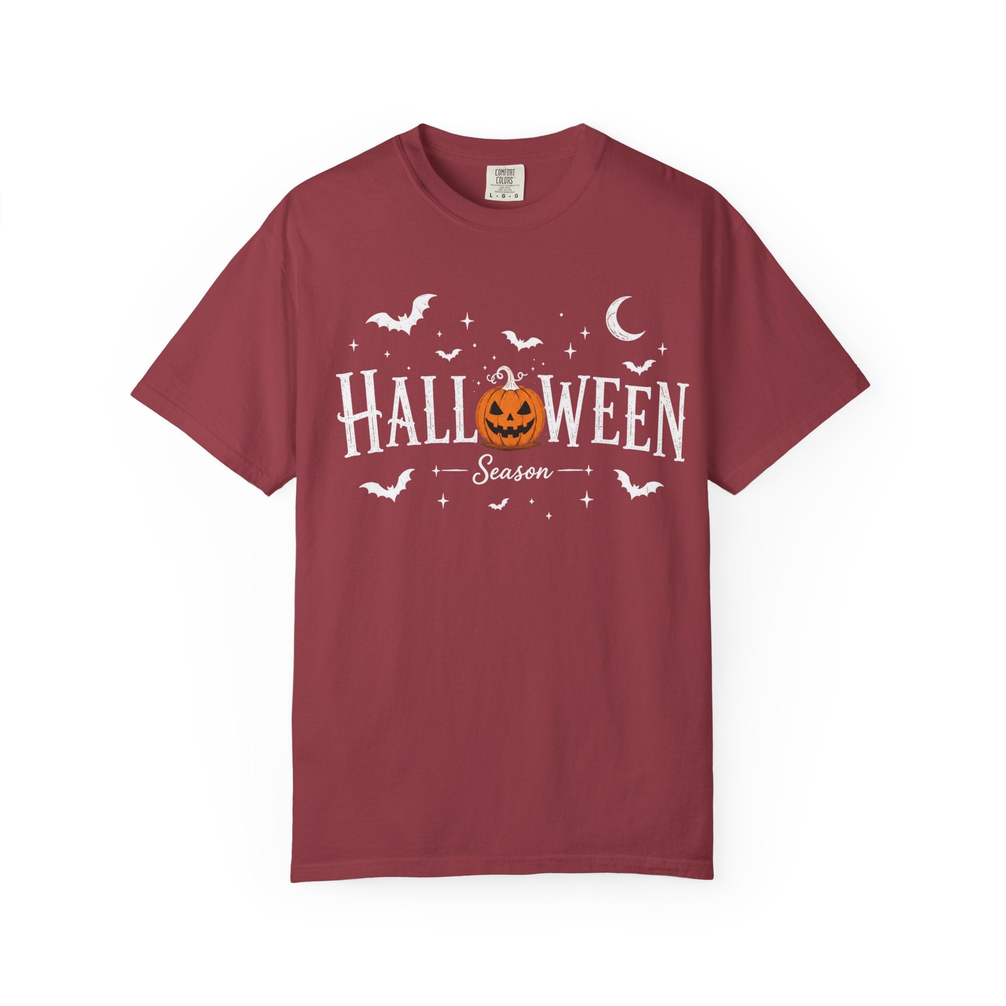 Halloween Season T-Shirt — Jack-o'-Lantern & Bats Orange Tee
