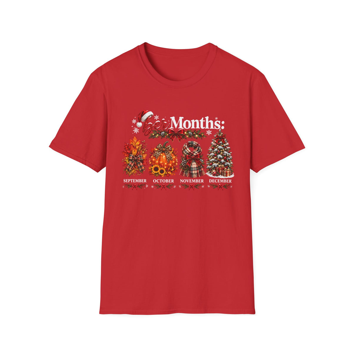 Fall to Winter Months T-Shirt – September October November December Seasonal Trees Shirt