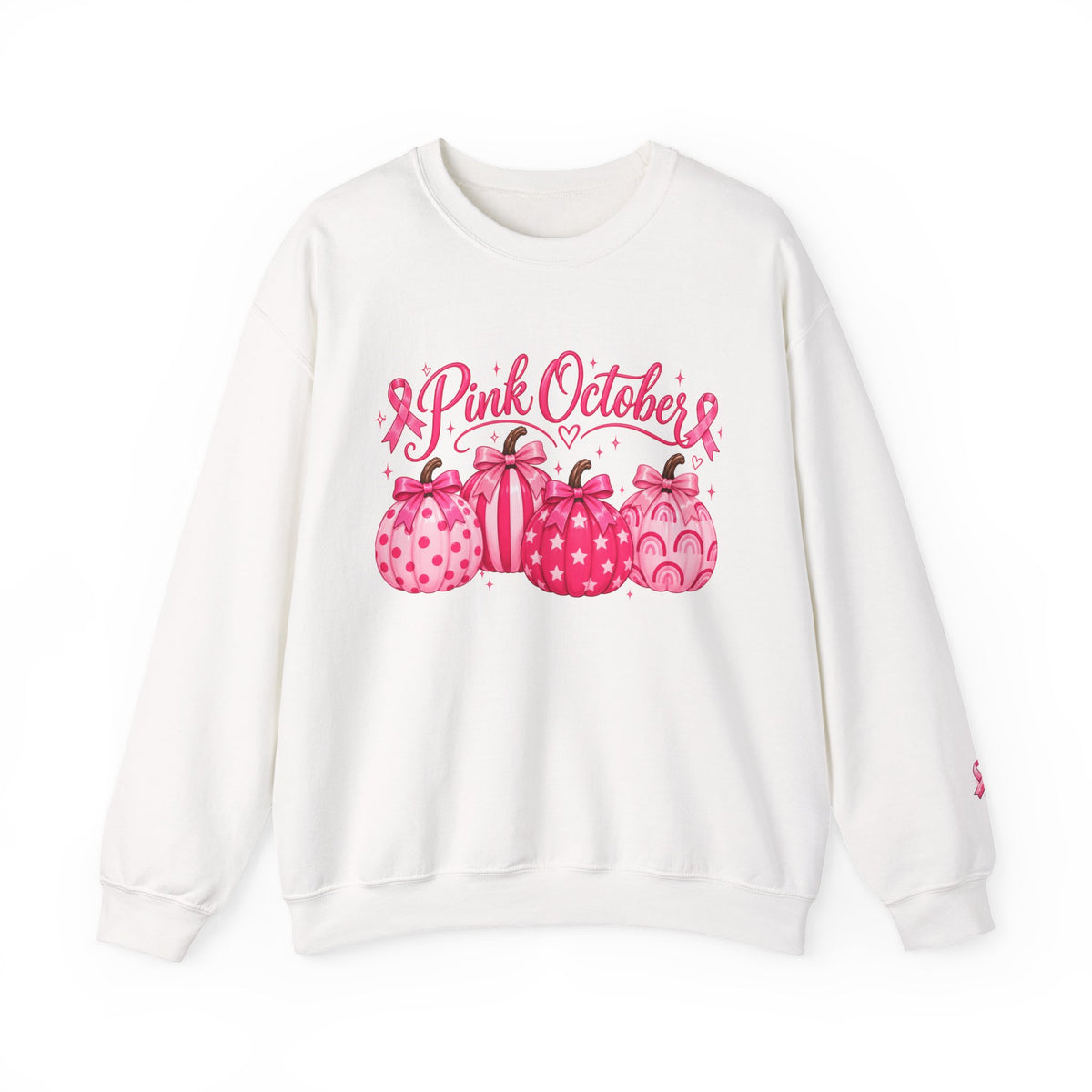Pink October Pumpkin Sweatshirt — Breast Cancer Awareness Crewneck
