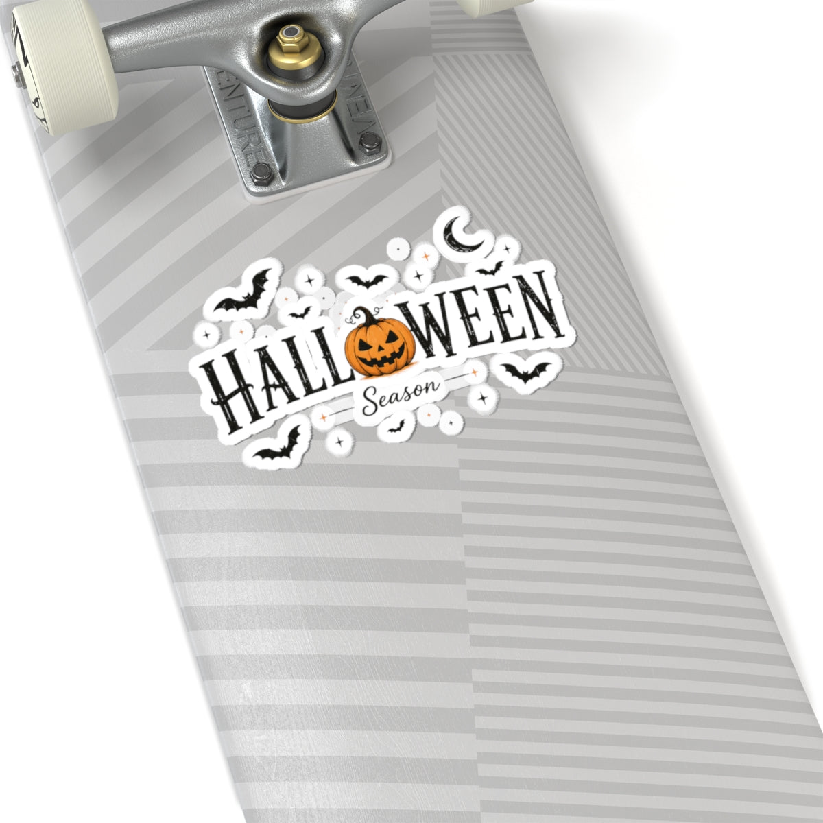 Halloween Season Kiss-Cut Sticker — Pumpkin & Bats Decorative Decal