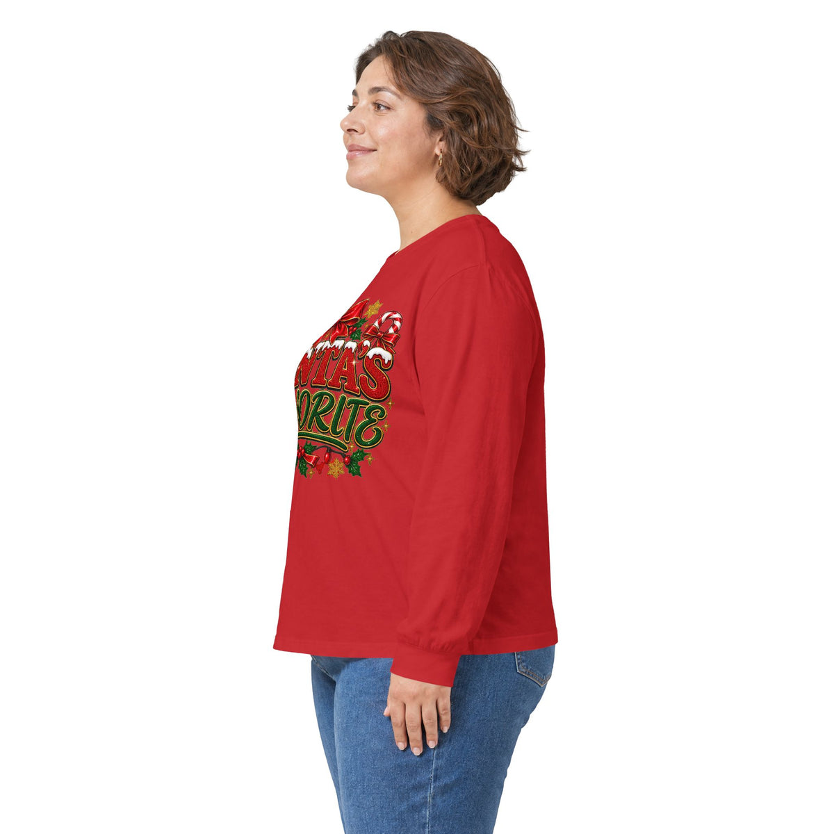 Santa's Favorite Long Sleeve Tee — Festive Christmas Holiday Shirt