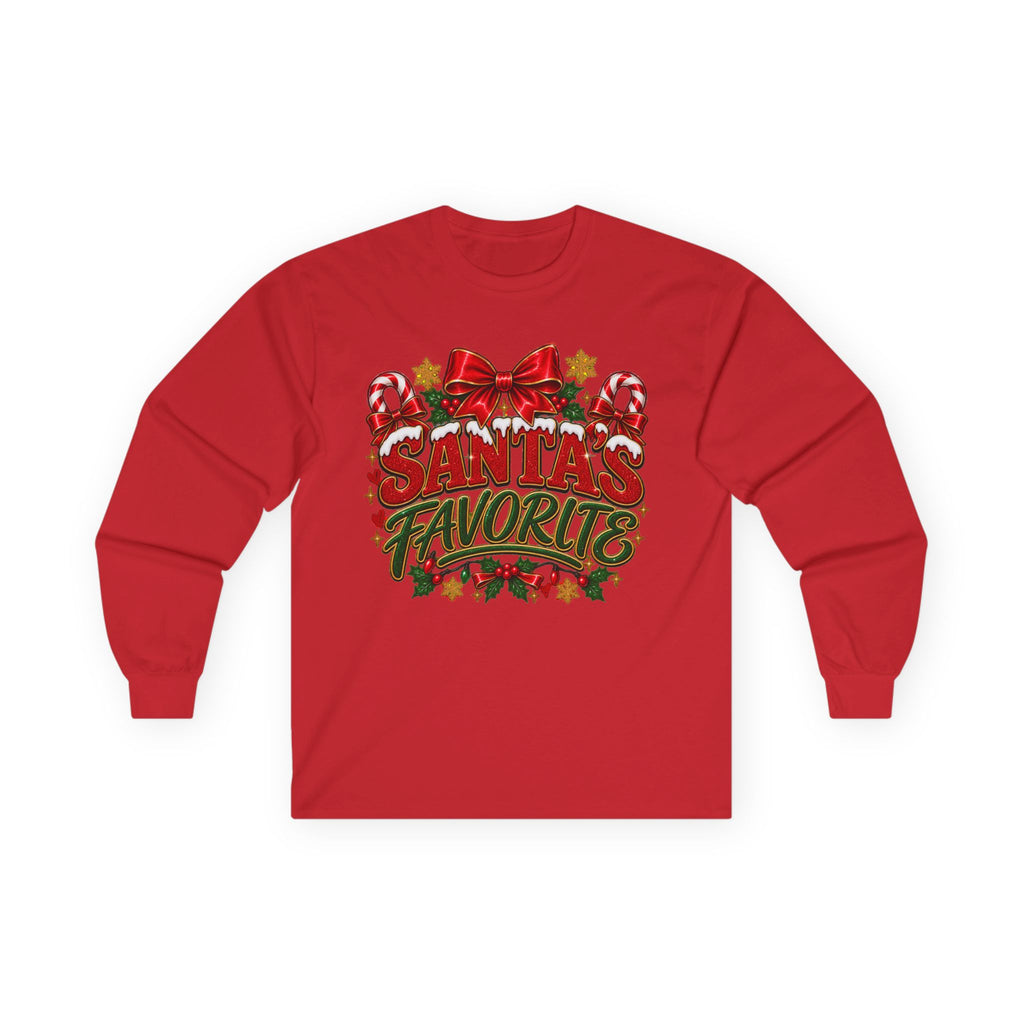 Santa's Favorite Long Sleeve Tee — Festive Christmas Holiday Shirt