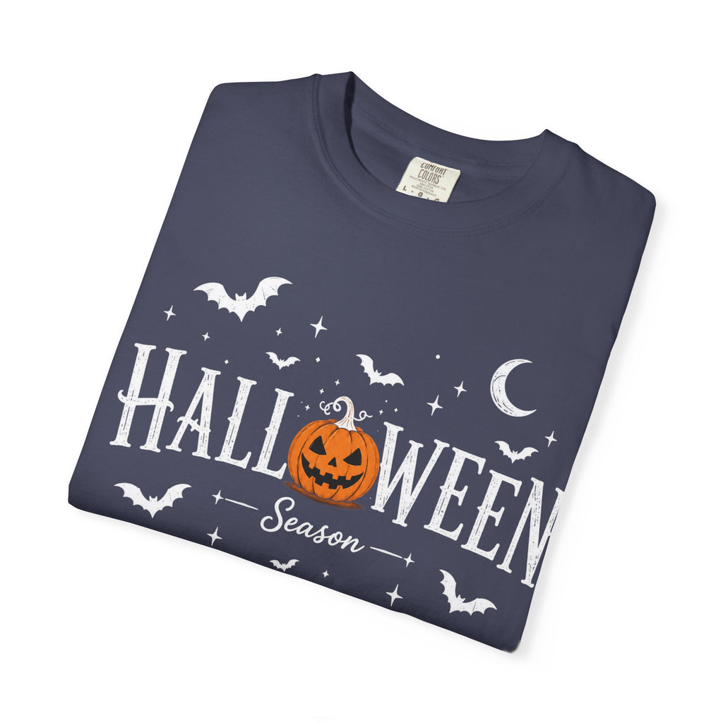 Halloween Season T-Shirt — Jack-o'-Lantern & Bats Orange Tee
