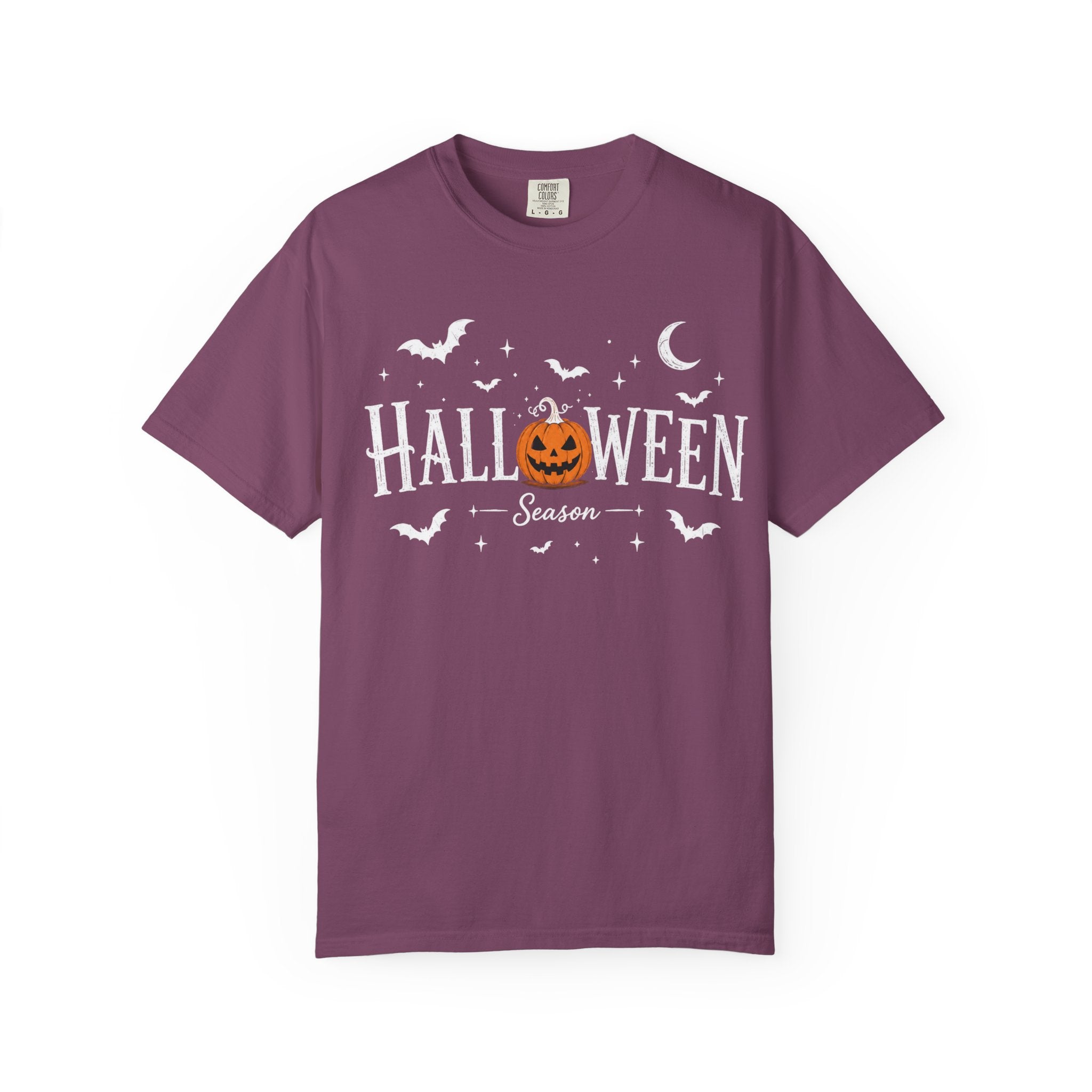 Halloween Season T-Shirt — Jack-o'-Lantern & Bats Orange Tee