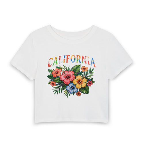 California Crop Top- Women's Baby Tee