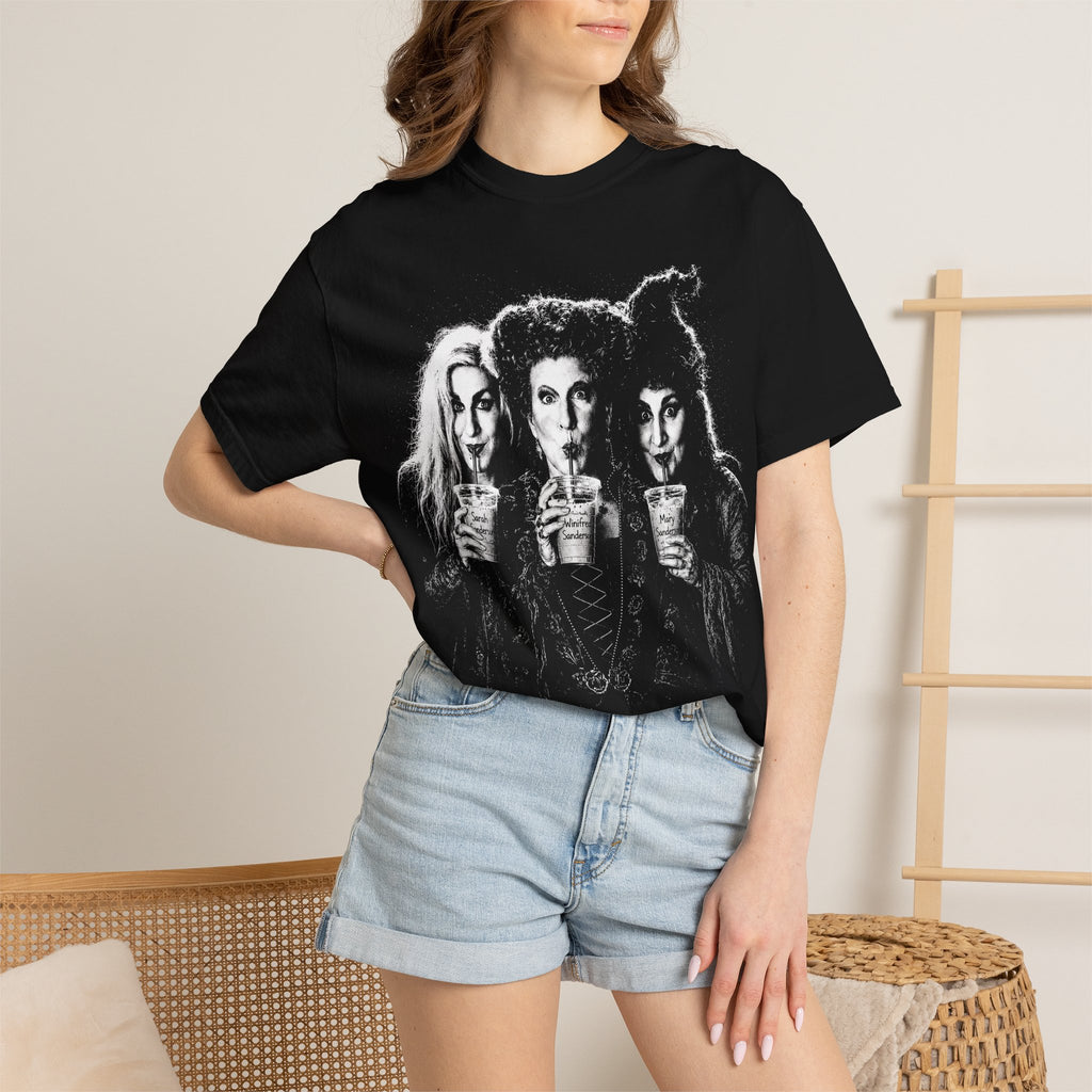 Witches Night Out T-Shirt — Retro Trio Sipping Potion Graphic Tee