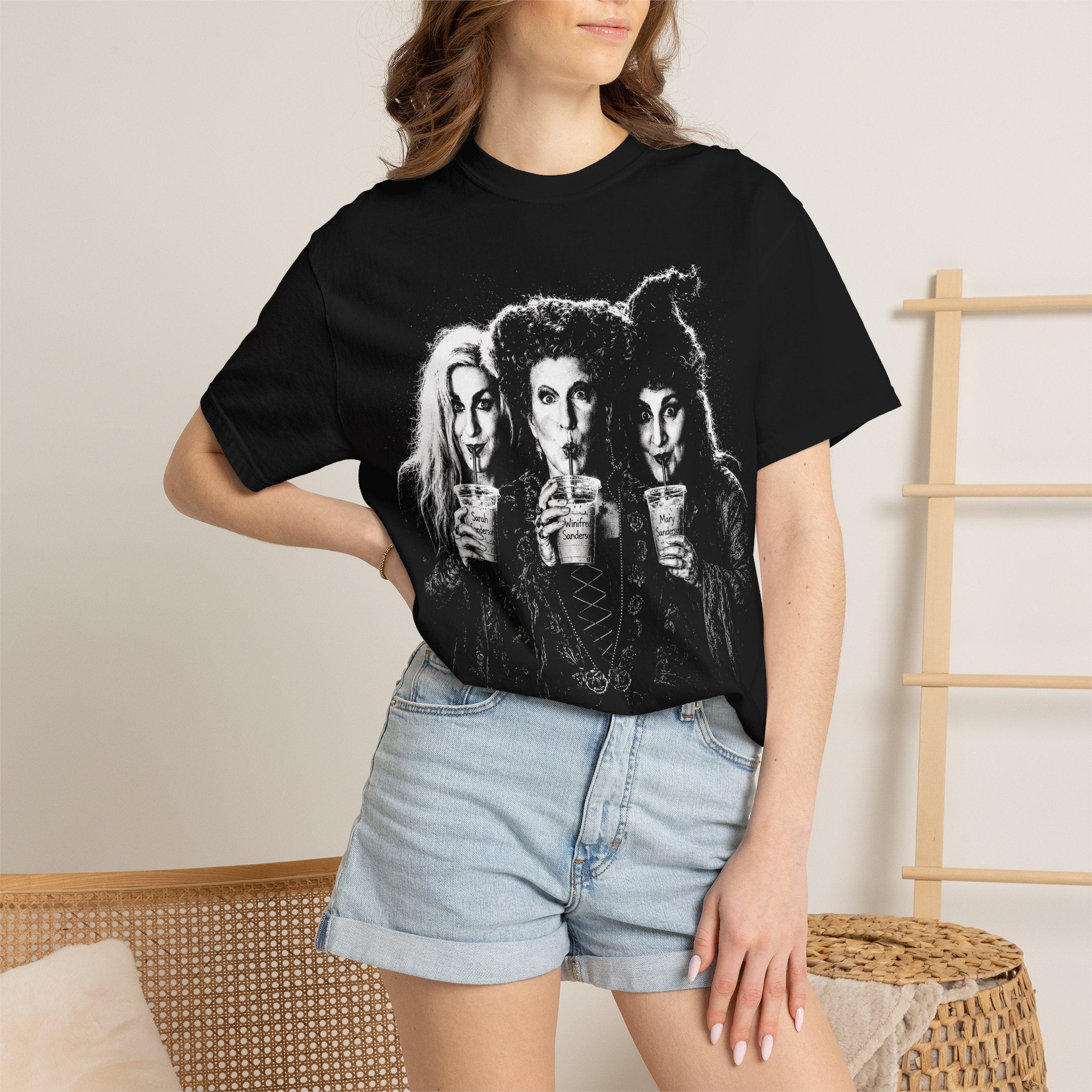 Witches Night Out T-Shirt — Retro Trio Sipping Potion Graphic Tee