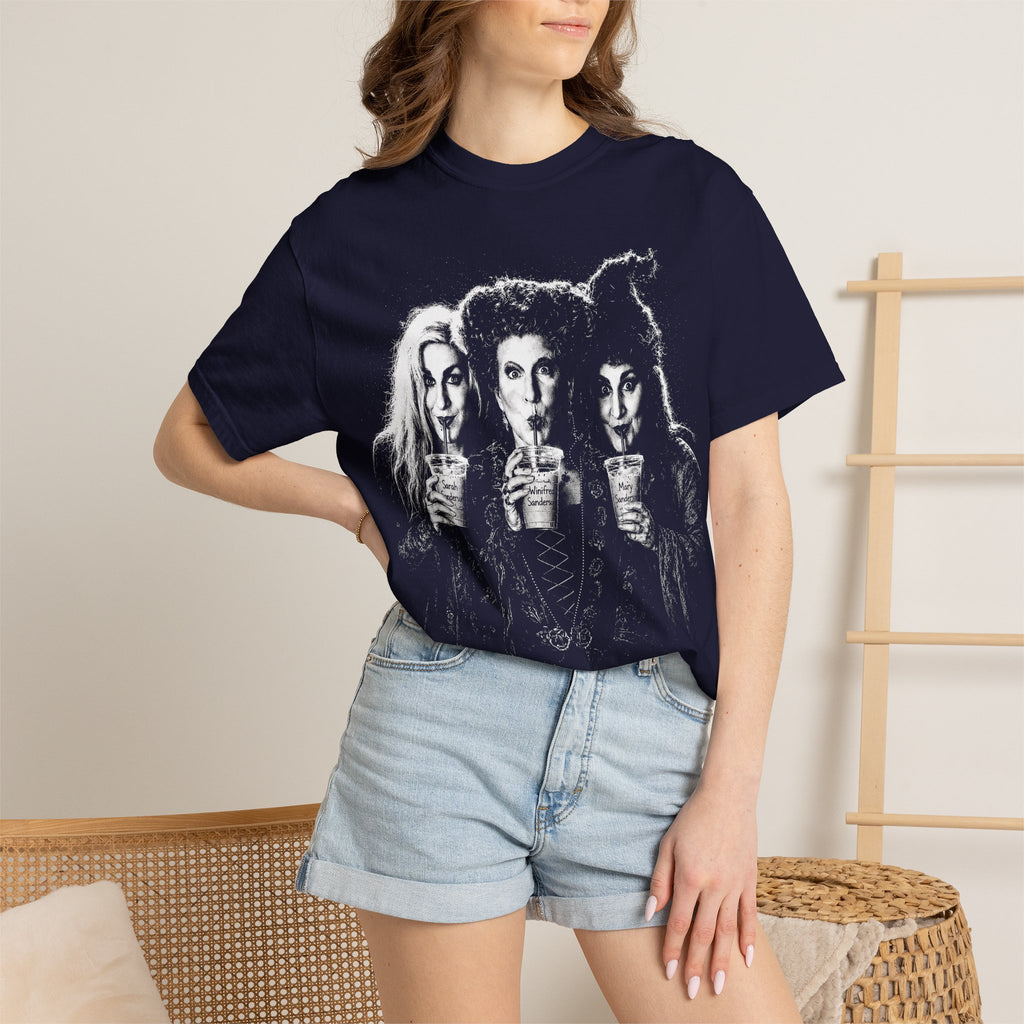Witches Night Out T-Shirt — Retro Trio Sipping Potion Graphic Tee