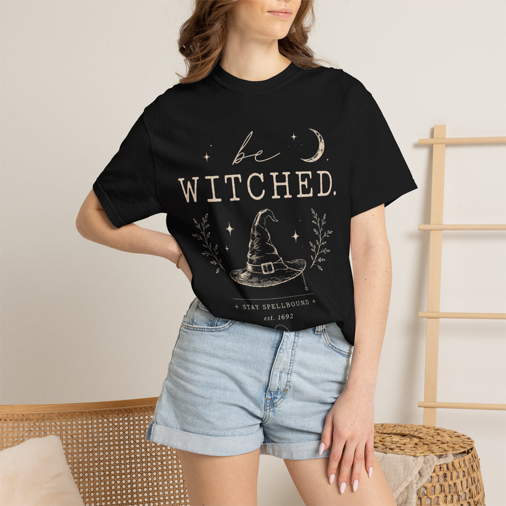 Be Witched Witch Hat T-Shirt — Feminine Moon & Spell Illustration