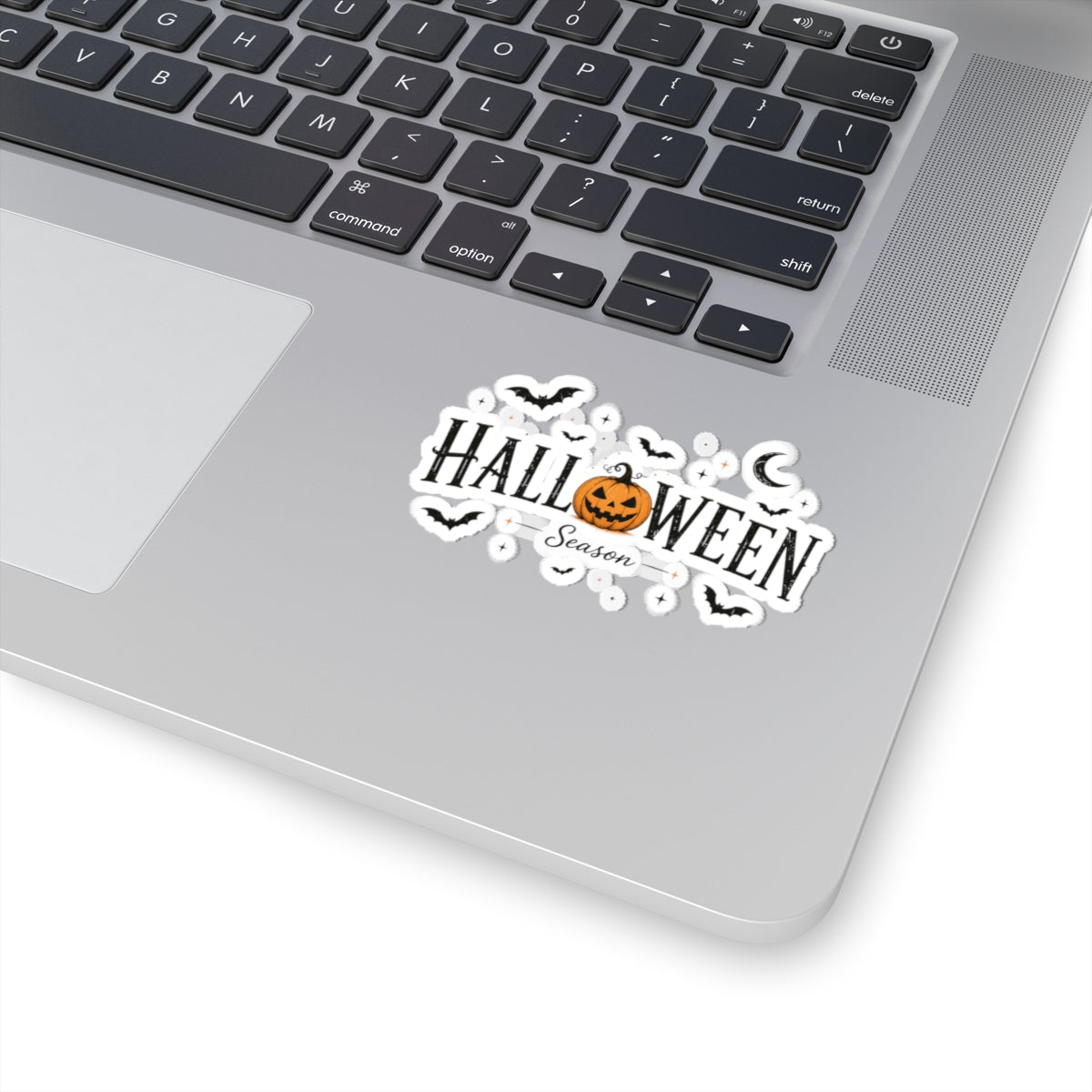 Halloween Season Kiss-Cut Sticker — Pumpkin & Bats Decorative Decal