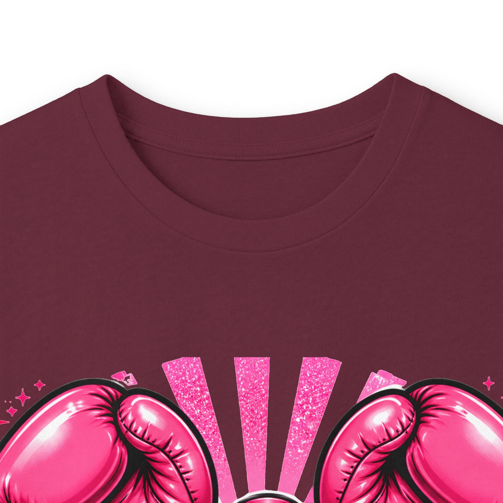 Long Sleeve Tee — Pink Boxing Gloves & Ribbon “Fight Back” Breast Cancer Support