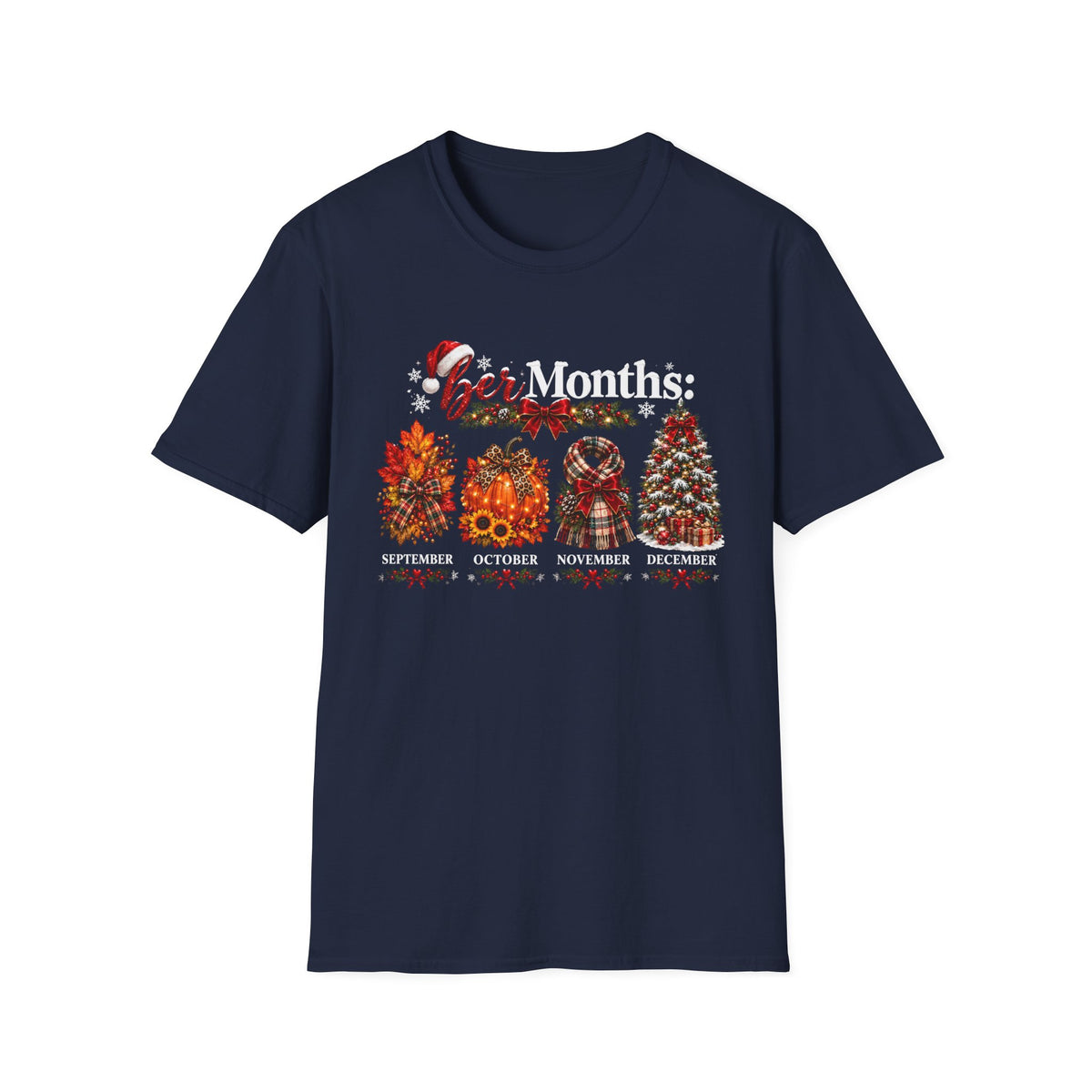 Fall to Winter Months T-Shirt – September October November December Seasonal Trees Shirt