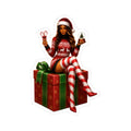 Sexy Santa Girl Sticker — Christmas Pinup Kiss-Cut Sticker