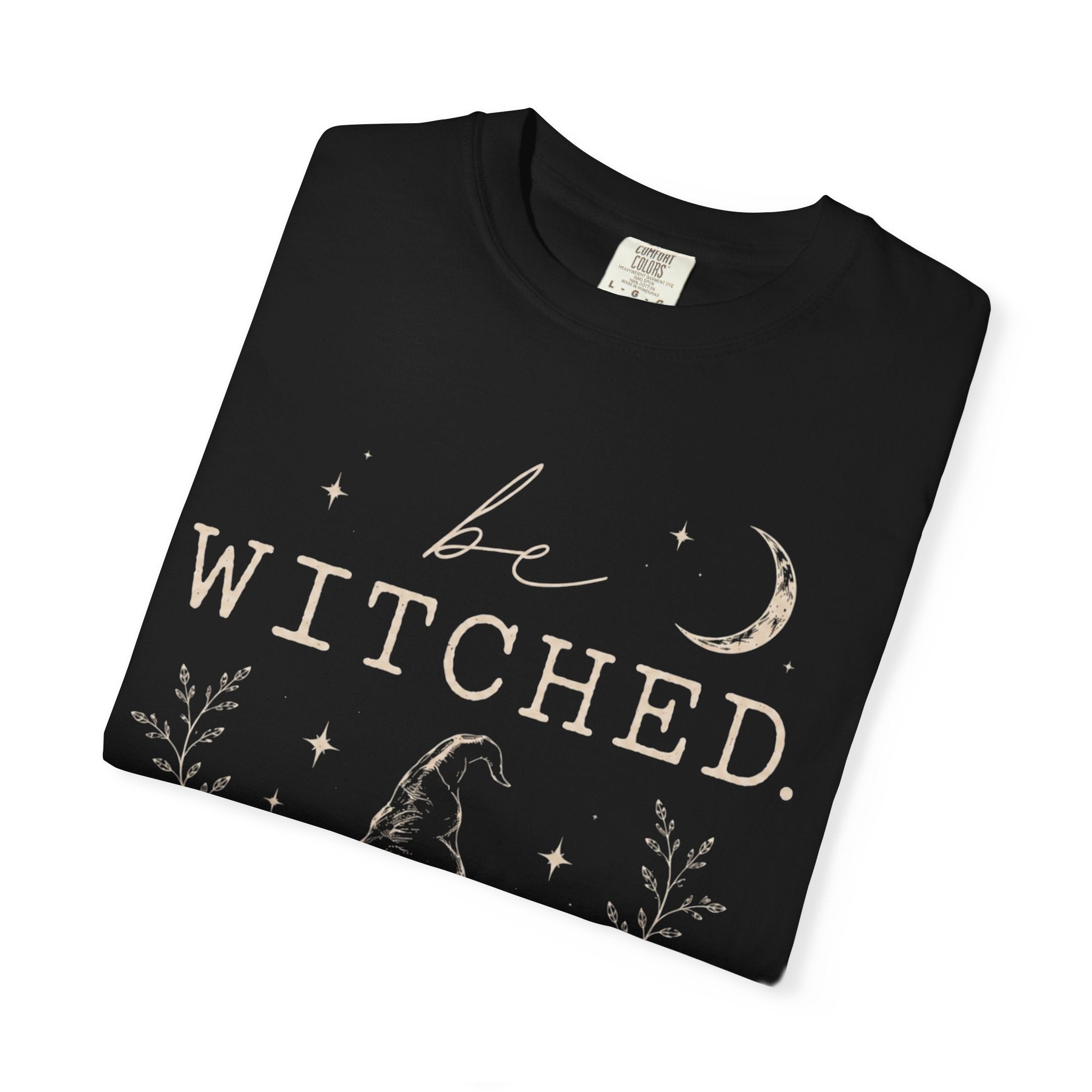Be Witched Witch Hat T-Shirt — Feminine Moon & Spell Illustration
