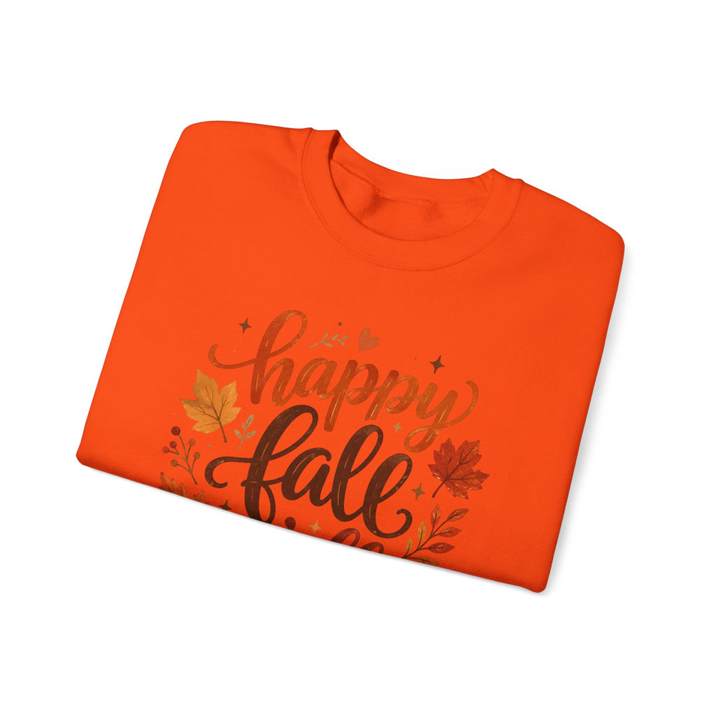 Happy Fall Y'all Crewneck Sweatshirt — Autumn Leaves Cozy Pullover