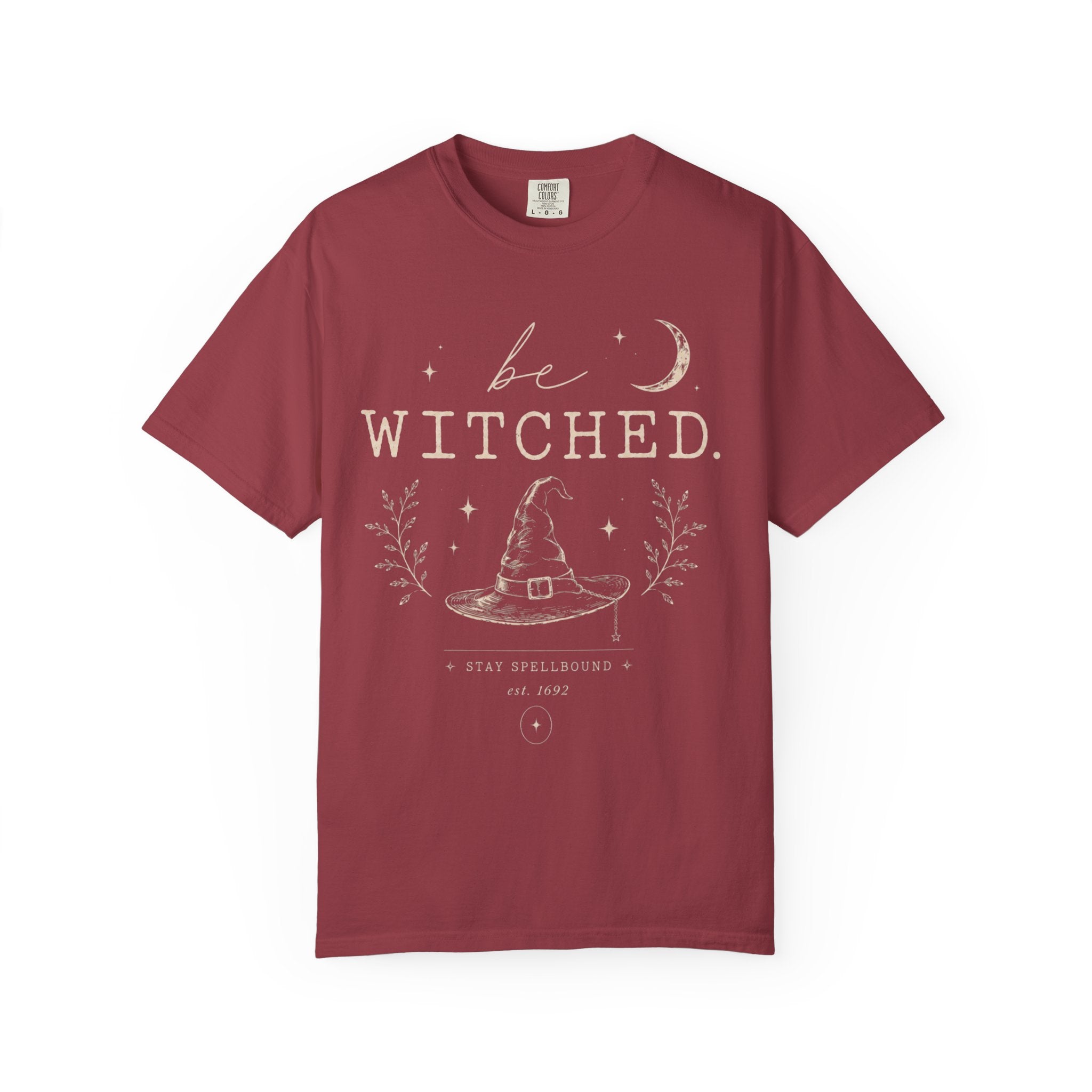 Be Witched Witch Hat T-Shirt — Feminine Moon & Spell Illustration
