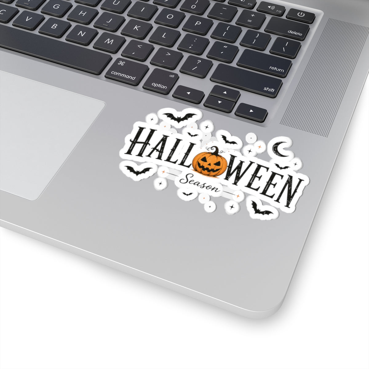 Halloween Season Kiss-Cut Sticker — Pumpkin & Bats Decorative Decal