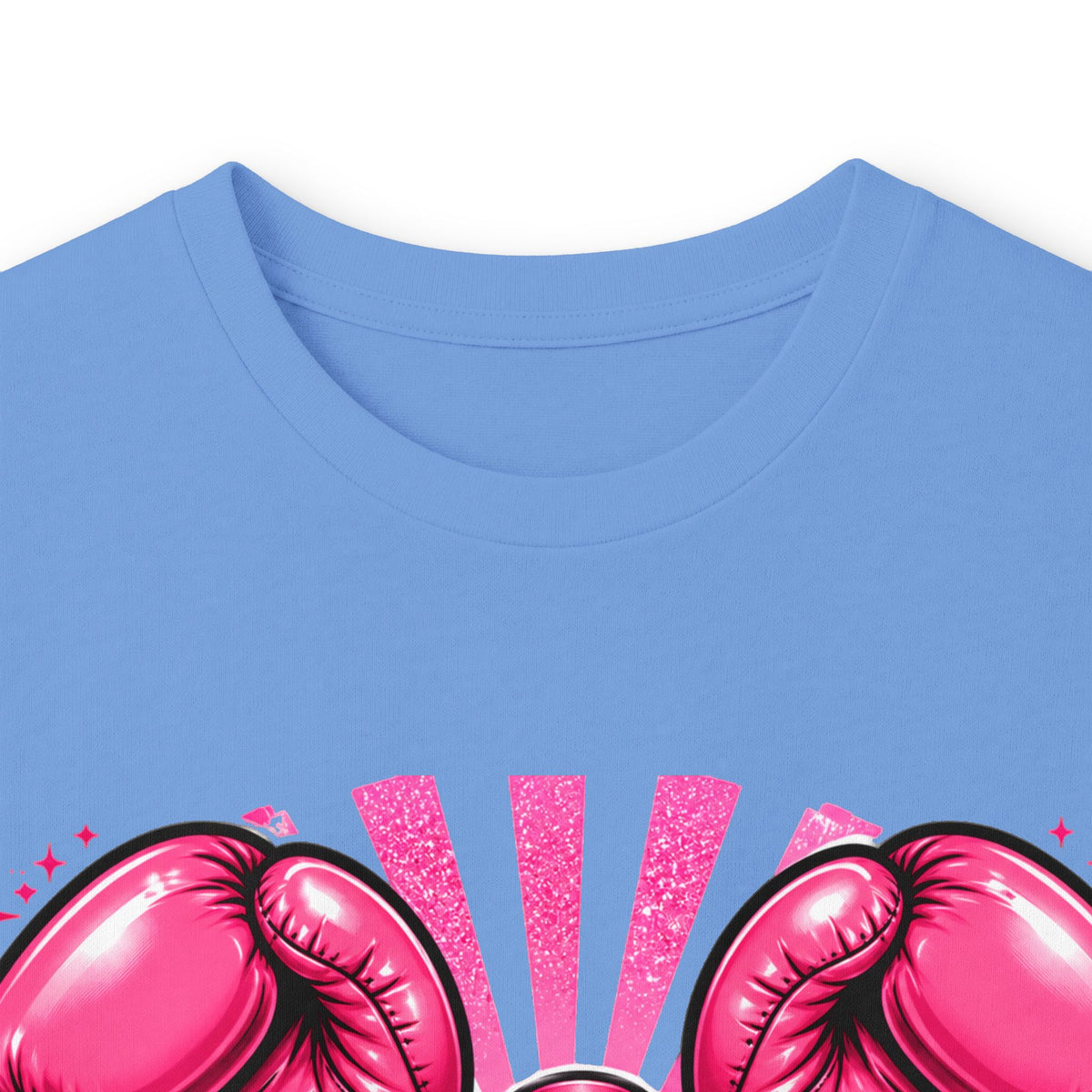 Long Sleeve Tee — Pink Boxing Gloves & Ribbon “Fight Back” Breast Cancer Support