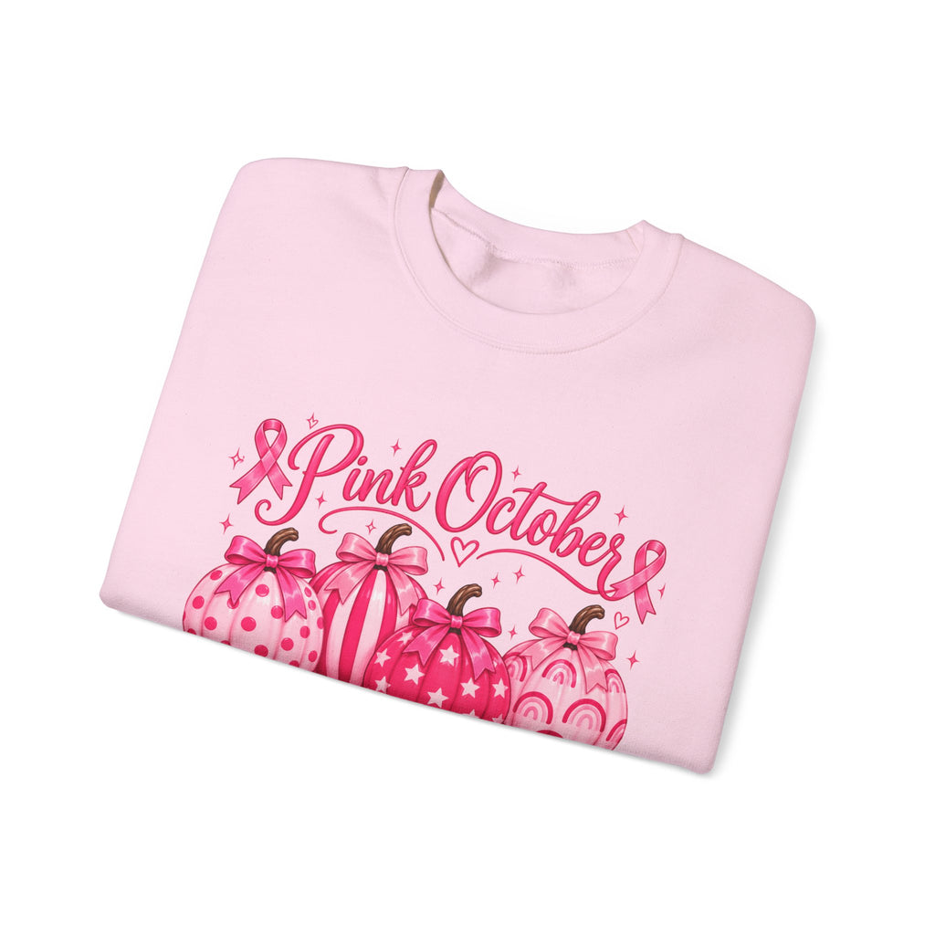 Pink October Pumpkin Sweatshirt — Breast Cancer Awareness Crewneck