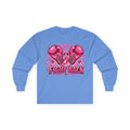 Long Sleeve Tee — Pink Boxing Gloves & Ribbon “Fight Back” Breast Cancer Support