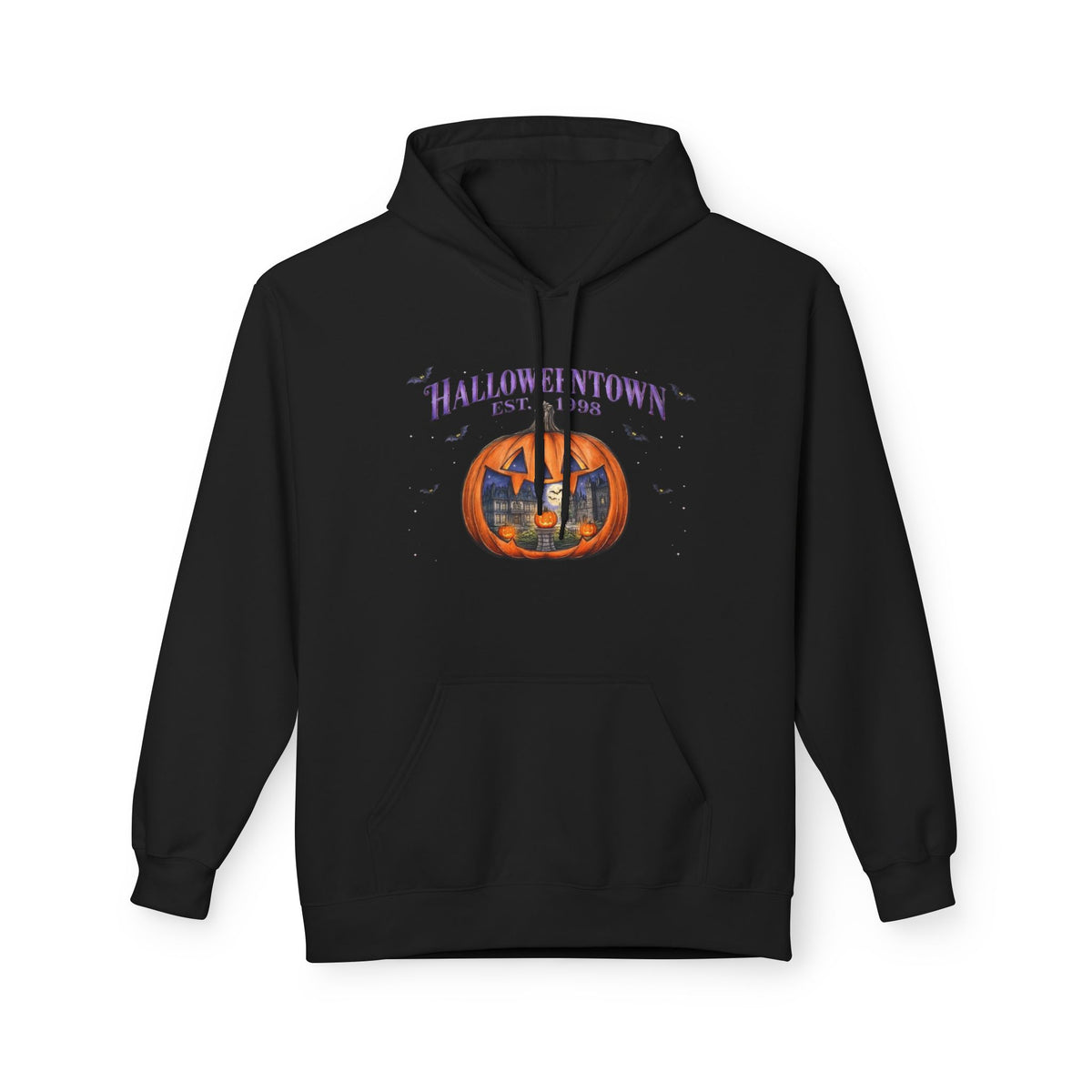 Halloweentown Pumpkin Hoodie — Retro Halloween Sweater with Spooky Village Design