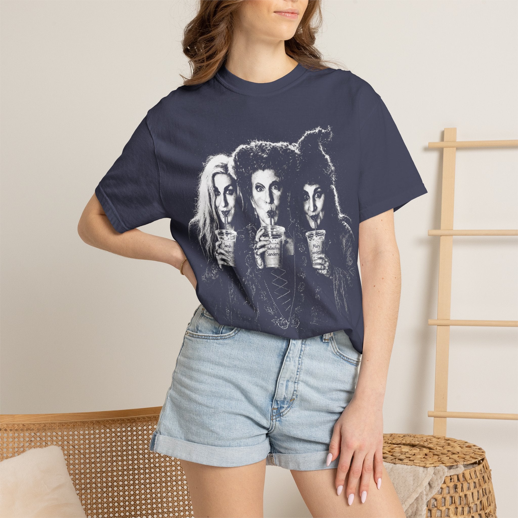 Witches Night Out T-Shirt — Retro Trio Sipping Potion Graphic Tee